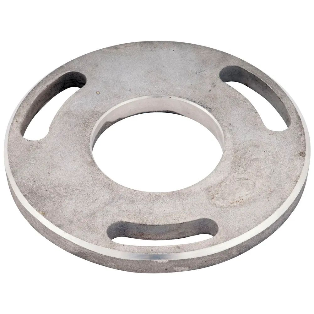 CROSO Bodenplatte mit 3 Langlöchern, ø 100 mm, Loch ø 43 mm,Edelstahl V2A