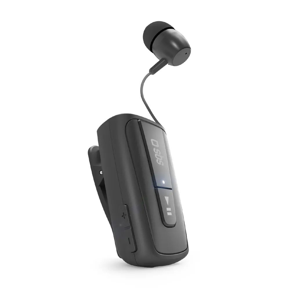 SBS ROLLER CLIP Bluetooth v4.1 Mono Headset mit einrollbarem Kabel und Clip