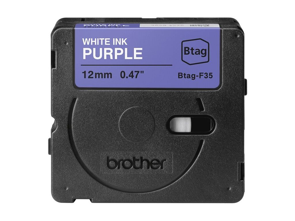 Brother BTAG-F35 - Weiß auf Lila - Rolle (1,2 cm x 4 m)