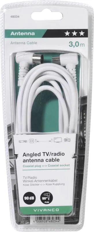 Vivanco Antennen Kabel 90dB Winkel 3m