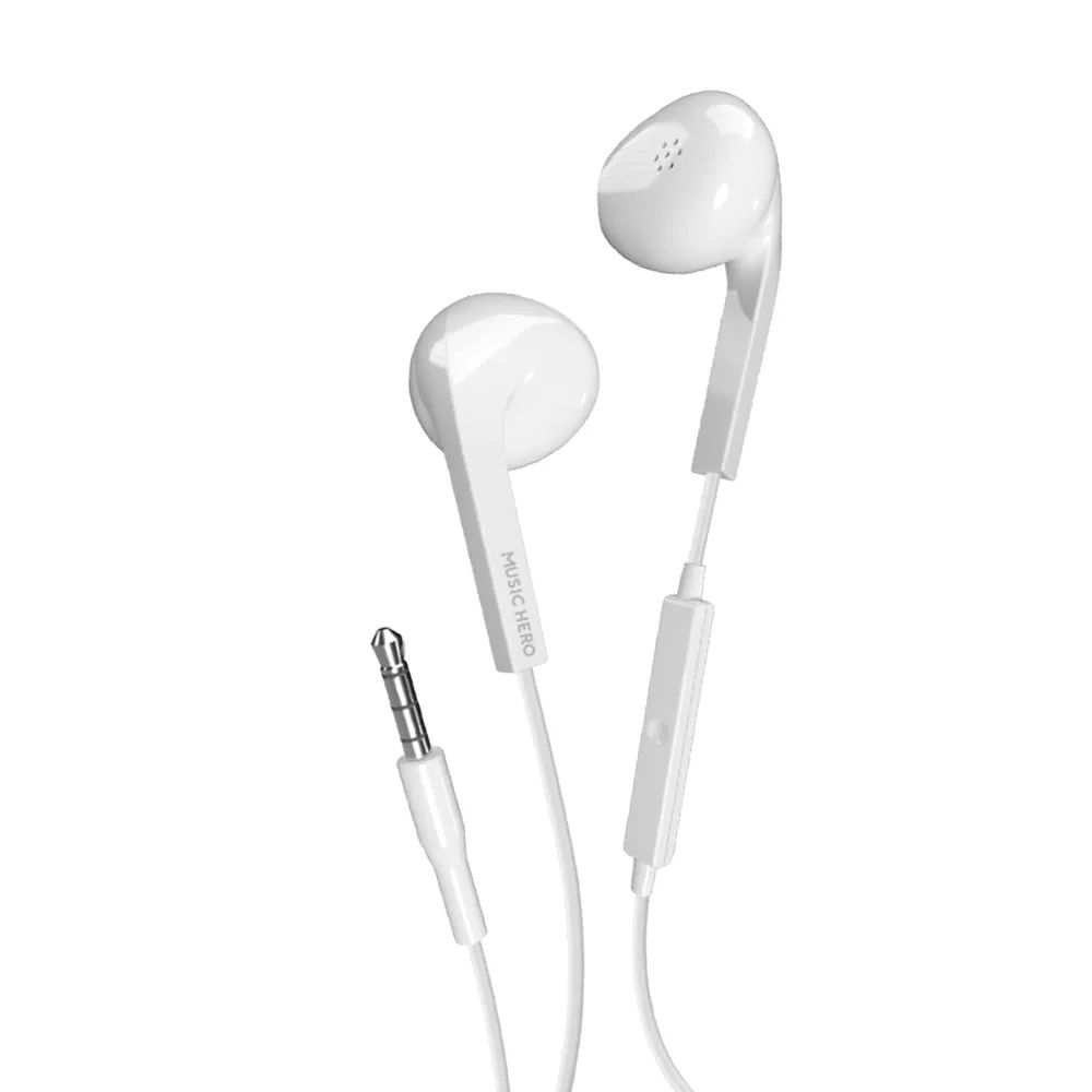 MUSIC HERO PRISM Stereo In-Ear Headset mit Klinkenkabel weiss