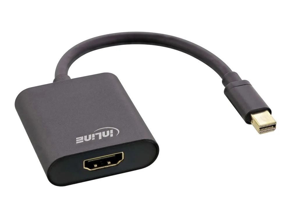 InLine Mini DisplayPort HDMI Konverterkabel - Aluminium - schwarz - 4K/60Hz