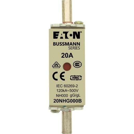 Eaton NH-SICH.EINSATZ 20A 500V GR000 / EATON NH000/ 20A 500V 20NHG000B
