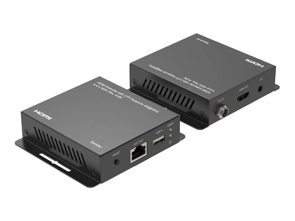 MicroConnect 4Ka60Hz HDMI Extender with KVM function over ethernet - Ethernet