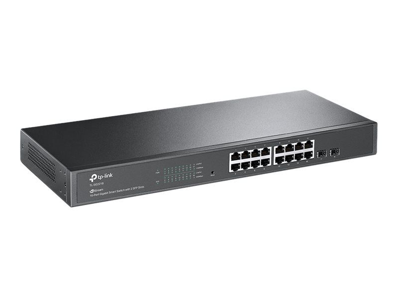 TP-LINK JetStream 16-Port Gigabit Smart Switch mit 2 SFP-Slots - Managed - L2/L2+ - Gigabit Ethernet (10/100/1000) - Rack-Einbau - 1U