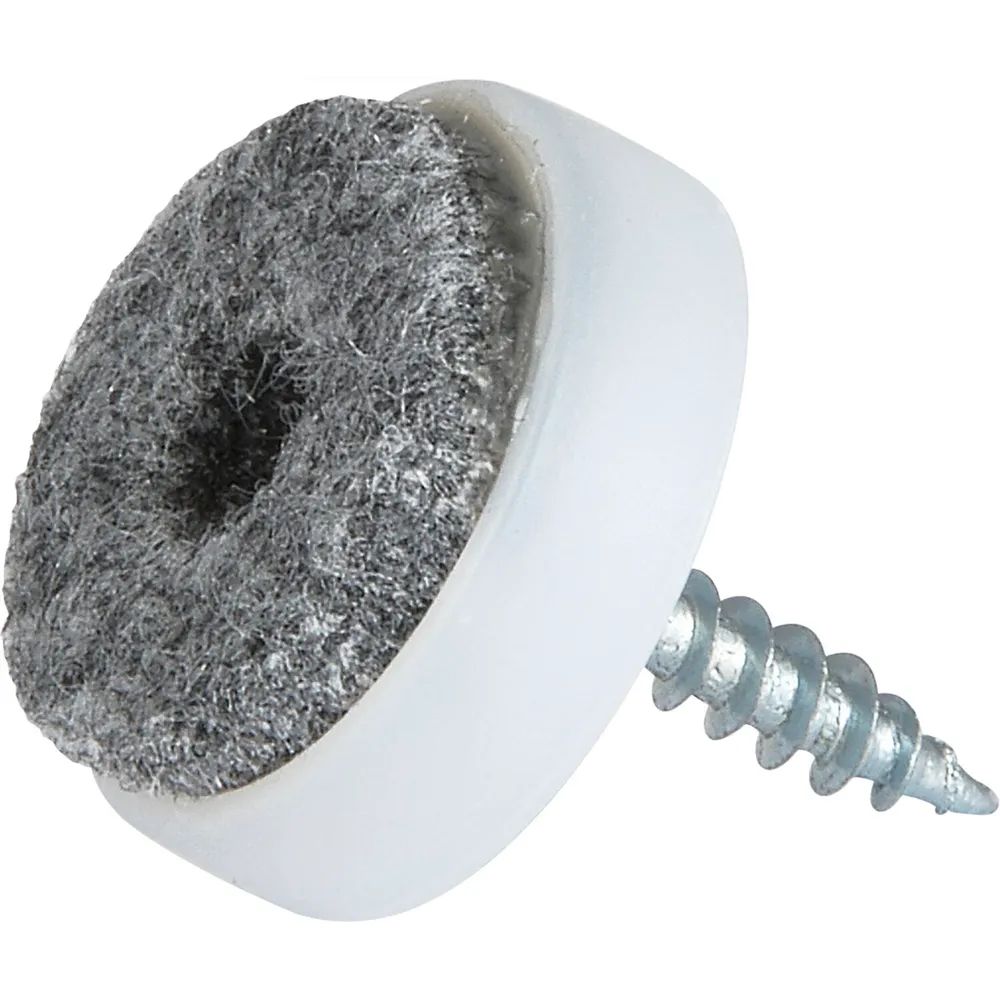 Dransfeld GmbH & Co.KG Polsternägel-Zierkappen Schraubgleiter mit Filz und Holzschraube rund, ø24, weiß