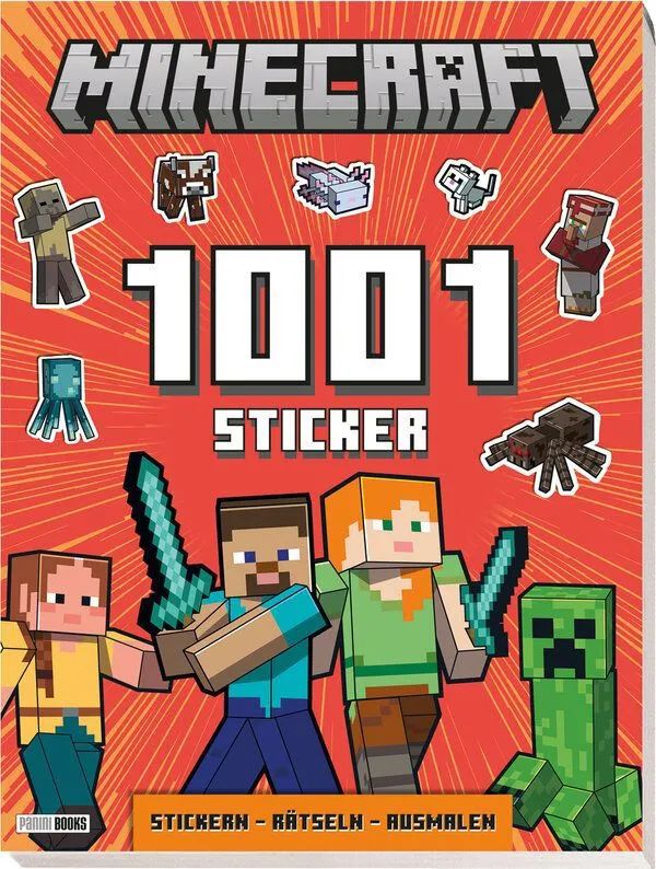 Panini Verlags GmbH Minecraft: 1001 Sticker, Rätseln, Ausmal