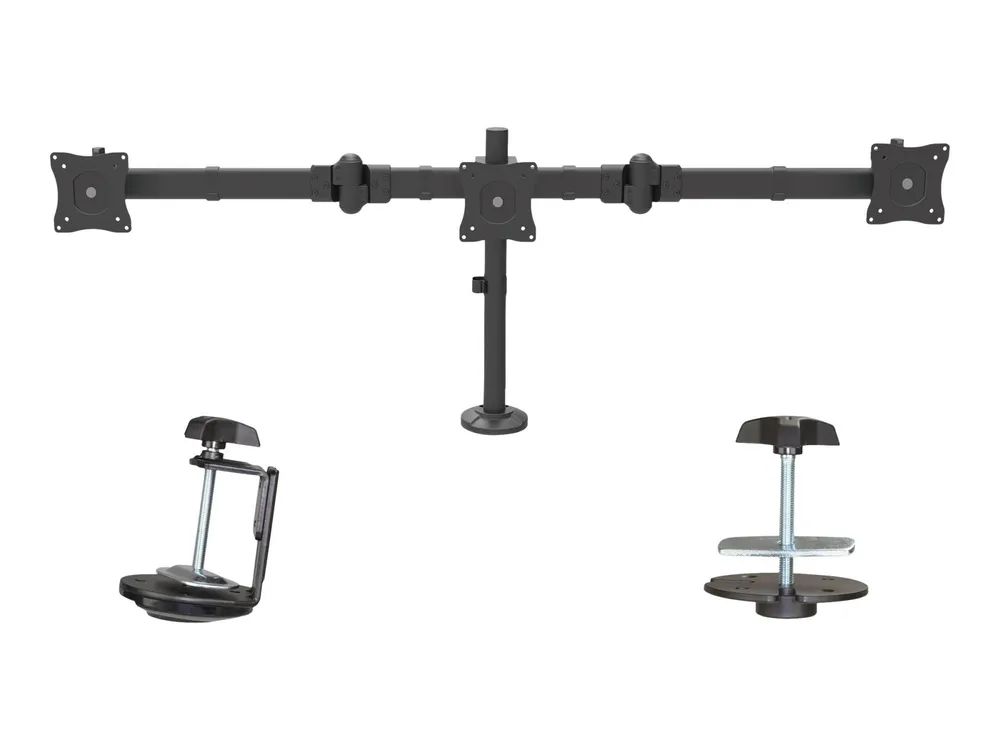 StarTech.com Dreifach Monitorarm für Surround Setup - Unterstützt 3 monitore bis zu 24" - Werkzeuglose Höhenverstellung - Verstellbarer Arm - für 3 Monitore - massiver Stahl - Bildschirmgröße: 33-61 cm (13"-24")