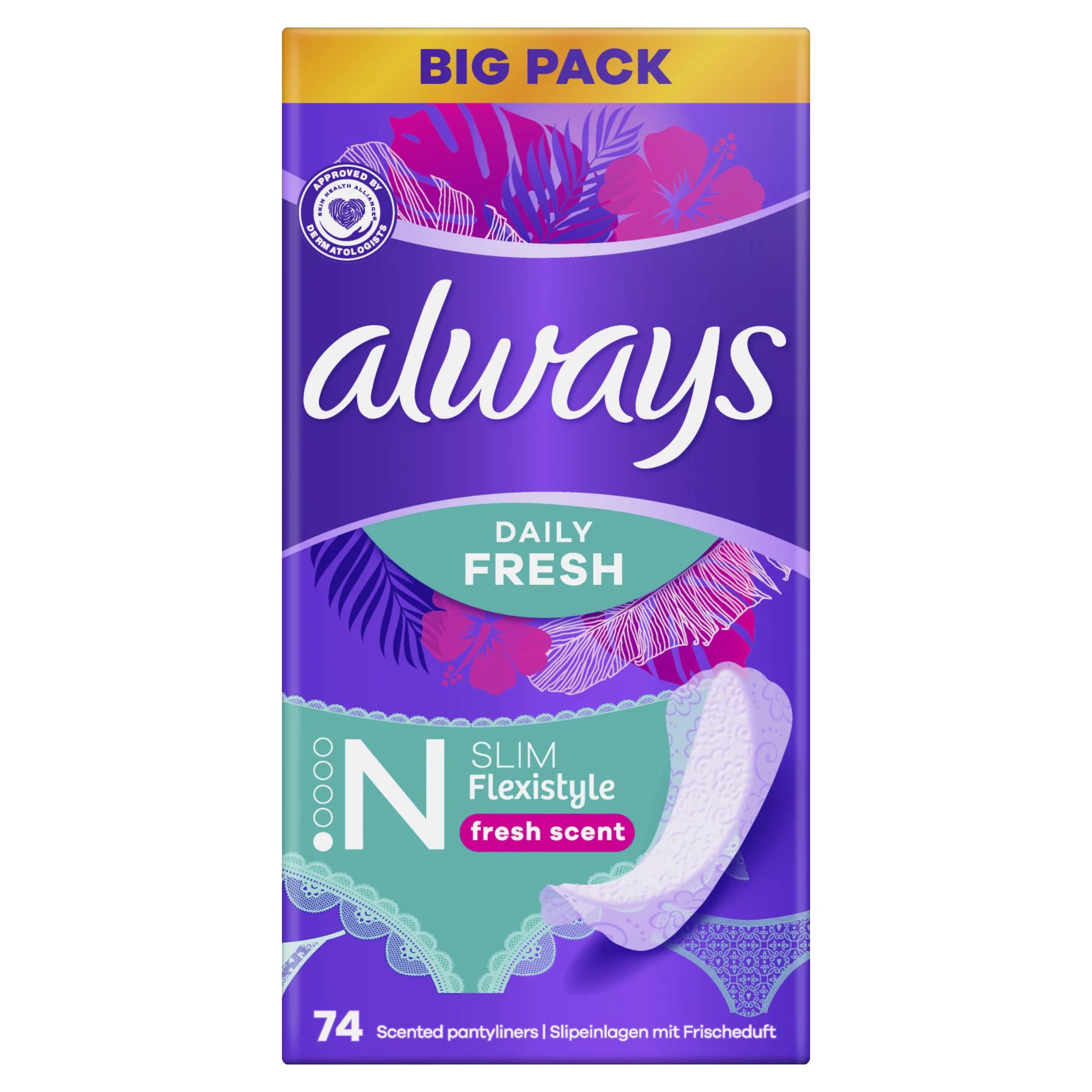 always Daily Fresh Flexistyle Slim mit Frischeduft,74Stk.