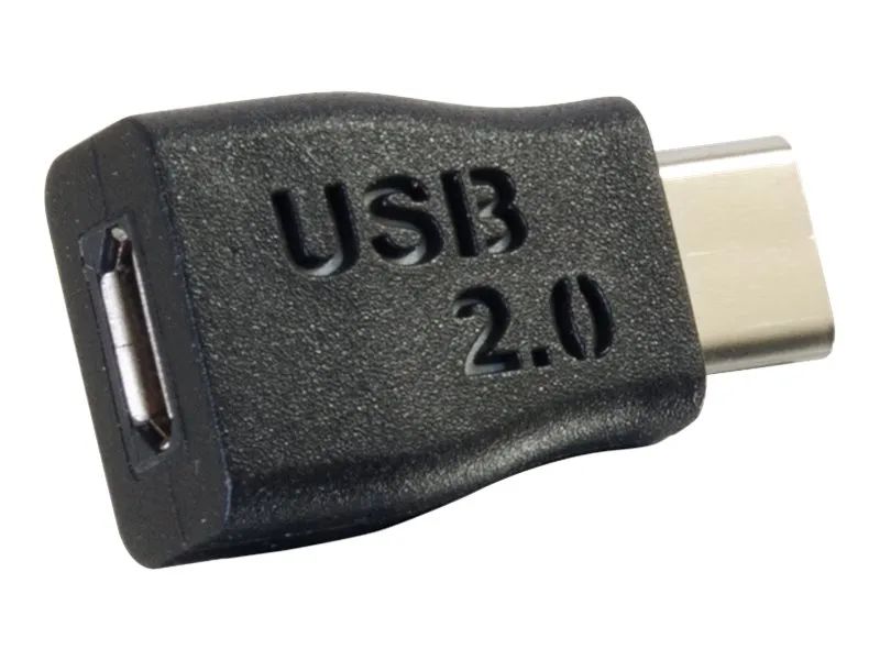 C2G USB 2.0 USB Type C to USB Micro B Adapter M/F - USB C to Phone Black - USB-Adapter - Micro-USB Typ B (W)