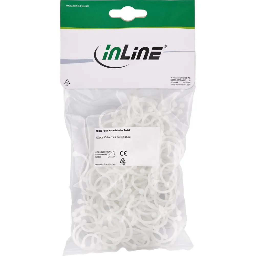 InLine Kabelbinder Twist 14-17mm - natur - 100 Stück