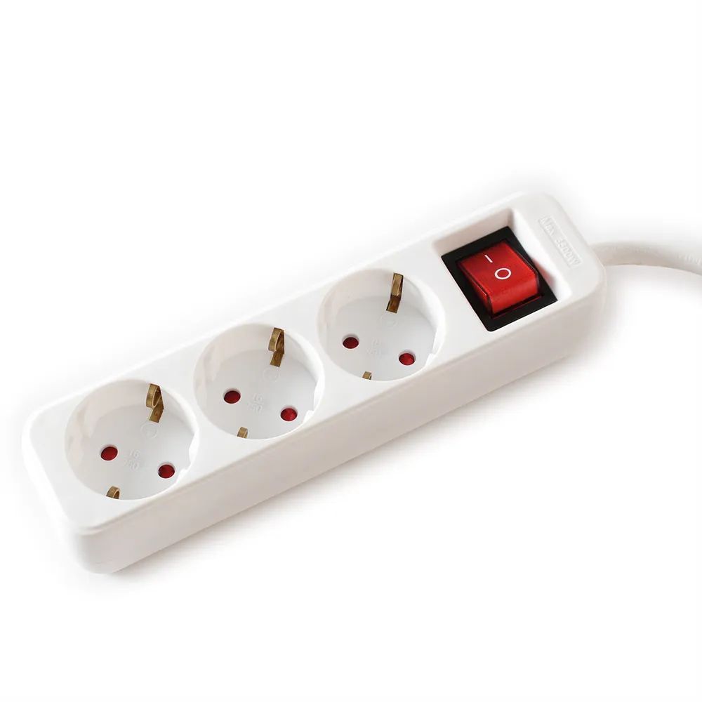 VALUE 3-fach Steckdosenleiste mit Schalter, weiß, 3 m