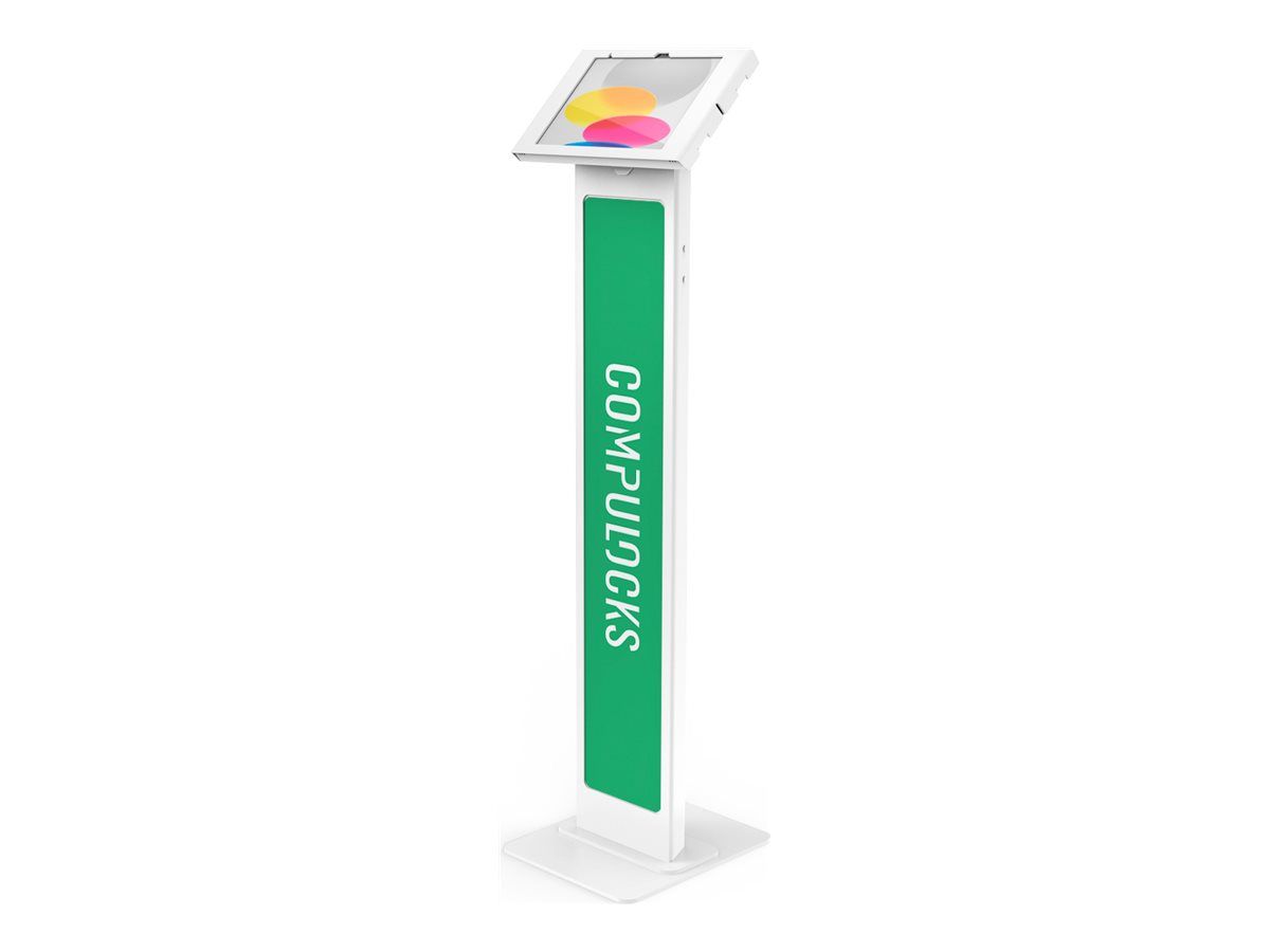 Compulocks iPad 10.9" 10th Gen Swell Enclosure Brandable Floor Stand - Aufstellung - für Tablett - Branding-fähig - weiß - Bildschirmgröße: 27.7 cm (10.9")