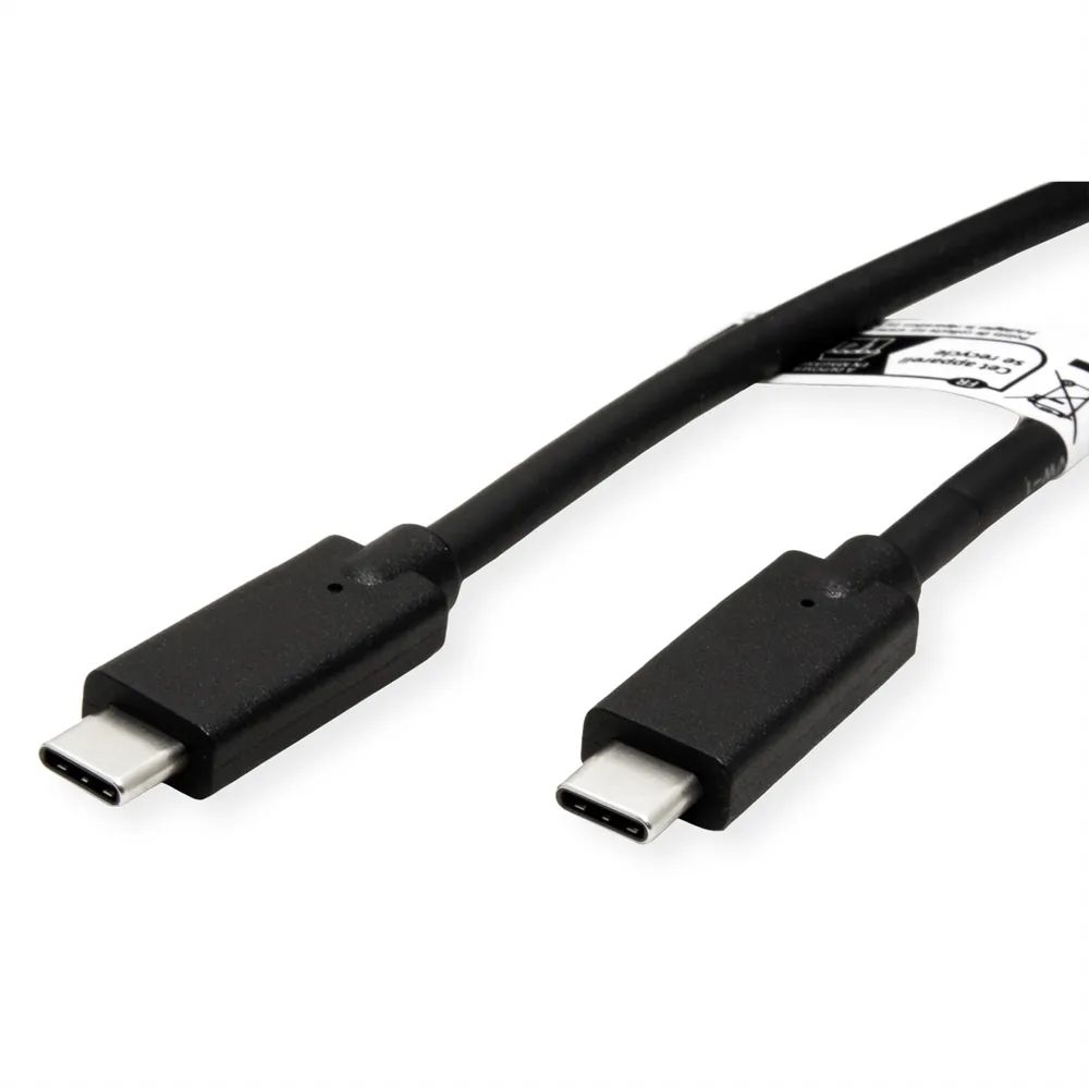 ROLINE USB 3.2 Gen 2 kompatibles Kabel, C-C, ST/ST, 4K UHD-1, 10Gbit/s, Emark, 100W, schwarz, 5 m