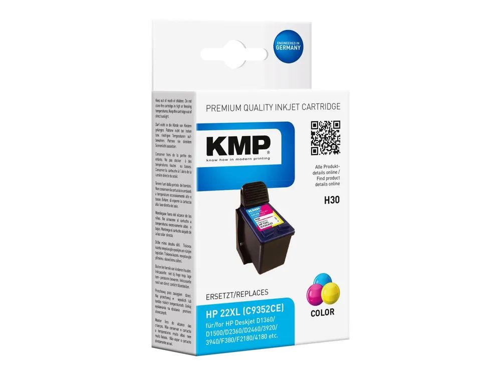 KMP H30 - 20 ml - Hohe Ergiebigkeit - Farbe (Cyan, Magenta, Gelb)