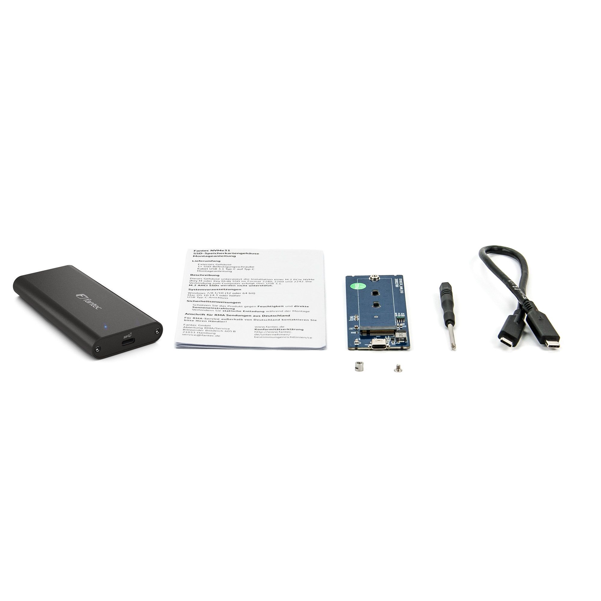 FANTEC NVMe31 - Speichergehäuse - NVMe - USB 3.1 (Gen 2)
