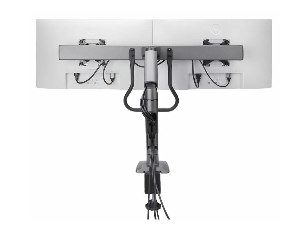 StarTech.com Desk Mount Dual Monitor Arm w/ Crossbar, Up To 27" Displays - Befestigungskit - artikulierender, mechanischer Feder - für 2 LCD-Displays - Stahl, Kunststoff - Schwarz - Bildschirmgröße: 43.2-68.6 cm (17"-27")