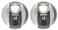 MasterLock 70 mm breites Excell Disc Schloss aus Edelstahl mit verdecktem Bgel; 2er-Pack - Diskus-Vorhängeschloss - Tastensperre - Gleichschließung - Garage - Umzugswagen - Selbstlagerung - Schuppen - Aufbewahrungsspind - Anhänger - Van - Werkstatt -
