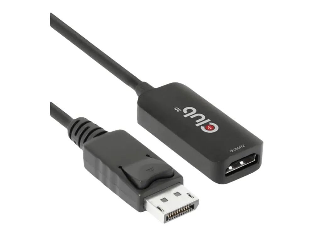 Club 3D Videoadapter - DisplayPort männlich zu HDMI weiblich - 10 cm - aktiv, Support von 4K 120 Hz, unidirektional, unterstützt 8K 60 Hz (7680 x 4320)