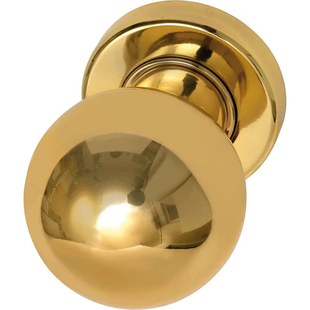 MARCHESI FH Türknopf Kugelform - auf Rosette, ø 50 mm fest, Messing poliert