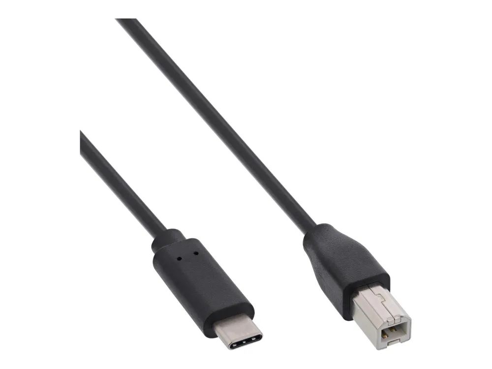 InLine USB 2.0 Kabel - USB-C Stecker an USB-B Stecker - schwarz - 0,5m