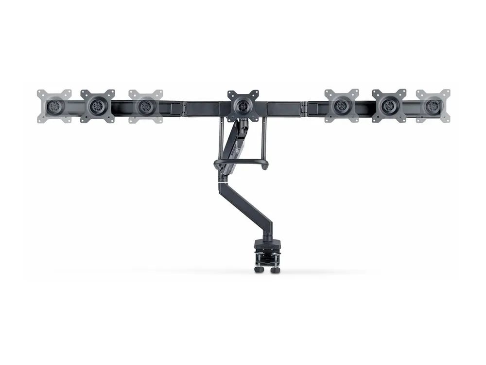 StarTech.com Crossbar Triple Monitor Desk Mount, VESA 75x75/100x100 - Befestigungskit - einstellbarer Arm - für 3 LCD-Anzeigen - Dreifach-Monitorhalterung - Aluminium, Stahl, Kunststoff - Schwarz - Bildschirmgröße: 43.2-68.6 cm (17"-27")