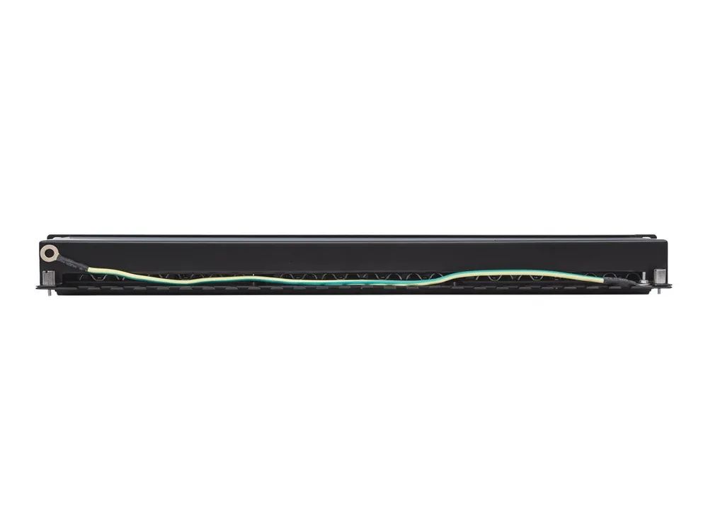 Intellinet 24-Port Cat6a Patchpanel, geschirmt, 24 Ports, FTP, 1 HE, Klemmleisten mit 90 Grad abgewinkelten Kabeleinführungen, schwarz - Patch Panel - CAT 6a - FTP - RJ-45 X 24 - Schwarz - 1U - 48.3 cm (19")
