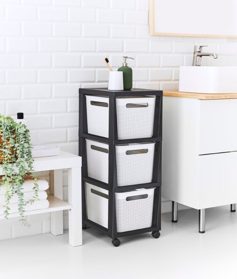 Rotho Tower 3 x 16 l BRISEN mit Rollen