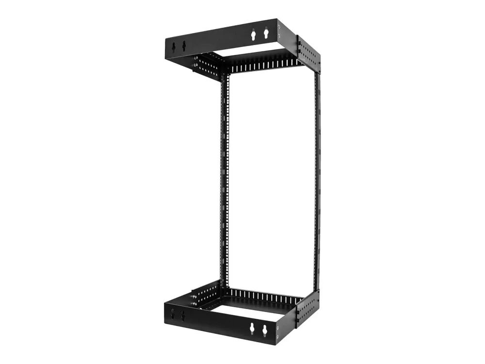 StarTech.com 24HE Netzwerkschrank 19 Zoll für Wandmontage - Einstellbare Tiefe 30 - 50 cm - 2 Pfosten Open Frame Serverschrank/Wandrack/Server rack - Käfigmuttern & Schrauben (RACK-24U-20-WALL-OA)