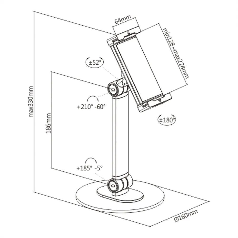 VALUE Universal-Tablet-Tischständer, solider Standfuß