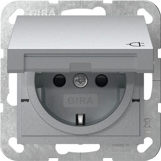Gira SCHUKO KD + SH SYSTEM 55 F ALU / GIRA 441426 SYSTEM 55 441426