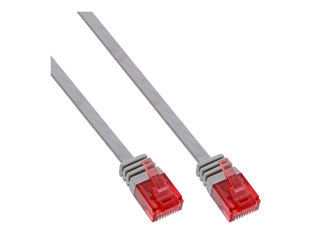 InLine Patchkabel flach - U/UTP - Cat.6 - grau - 1m