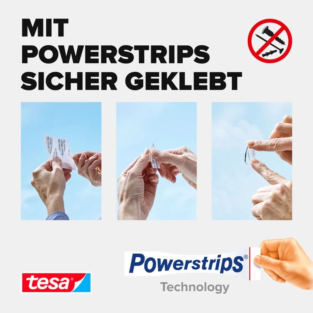 tesa® Klebehaken, transparenter Wandhaken – 0,2 kg Tragkraft, Blister