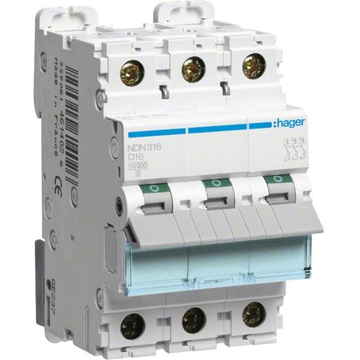 Hager LS-SCHALTER 3P 16A-D 10KA 3PLE / HAGER ND 316 NDN316