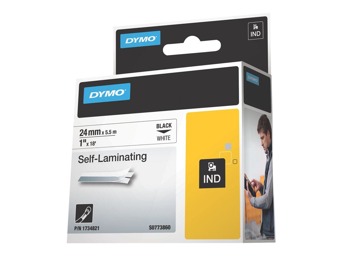 Dymo Rhino - Vinyl - weiß - Rolle (2,4 cm x 5,5 m) 1 Kassette(n) Band