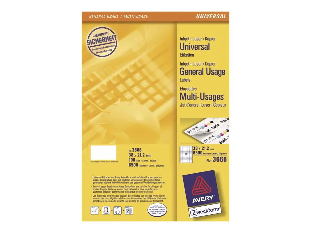 Avery Zweckform Avery - Etiketten - 2100 Etikett(en) - 42.3 x 70 mm