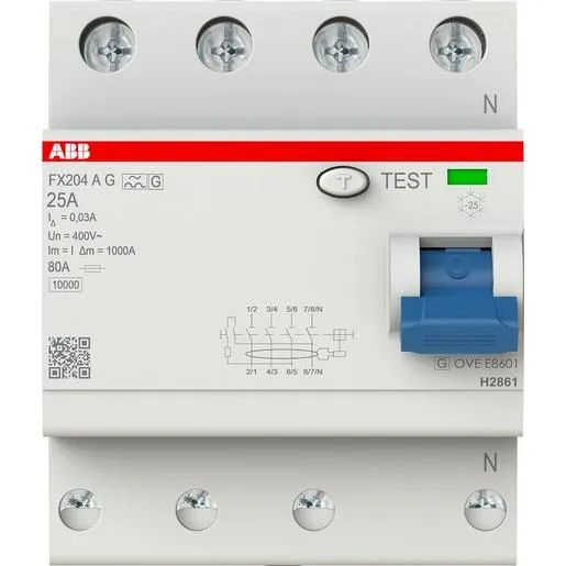 ABB FI-SCHALTER TYP A/G 4P / ABB FX204 AG-25/0.03 2CSF204465R1250
