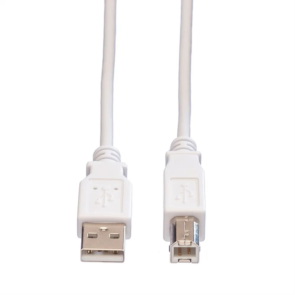 VALUE USB 2.0 Kabel, Typ A-B, weiß, 3 m