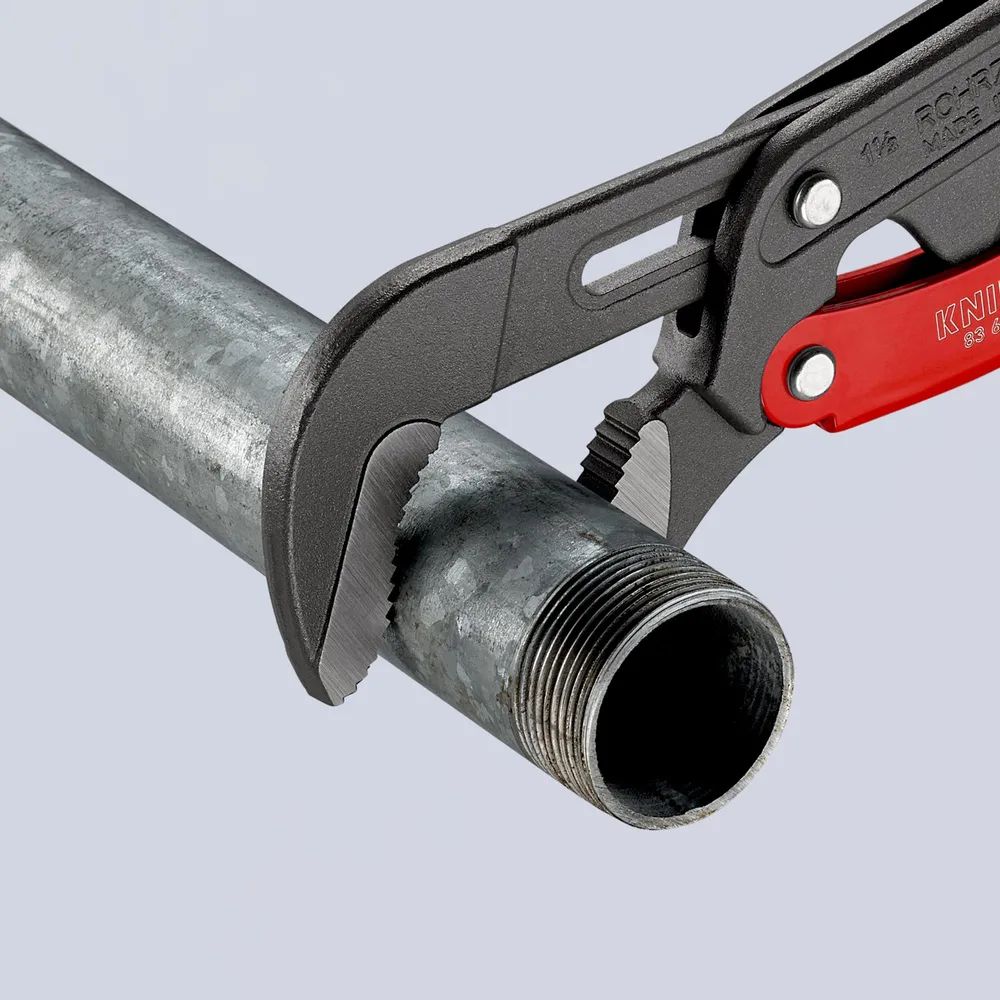 KNIPEX Rohrzange S-Maul mit Schnelleinstellung mit Kunststoff überzogen grau pulverbeschichtet 420 mm