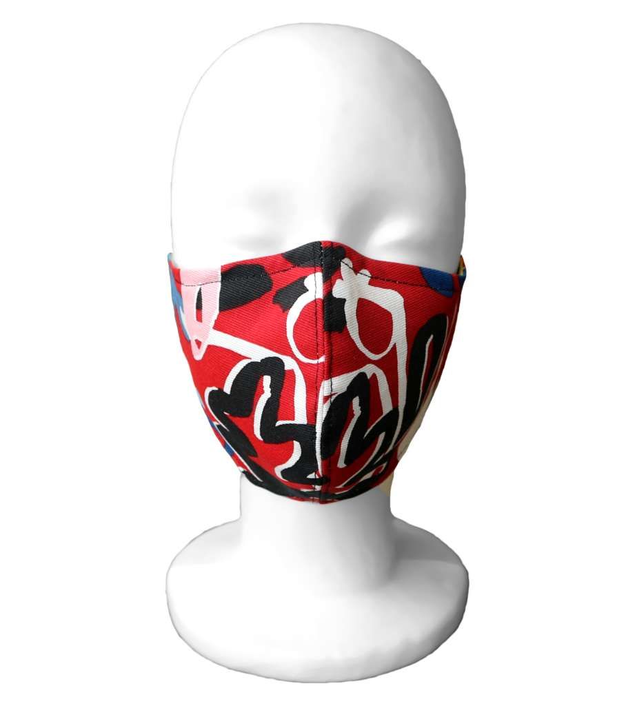 epic-couture Mund-Nasen Gesichtsmaske, Rot/Schwarz