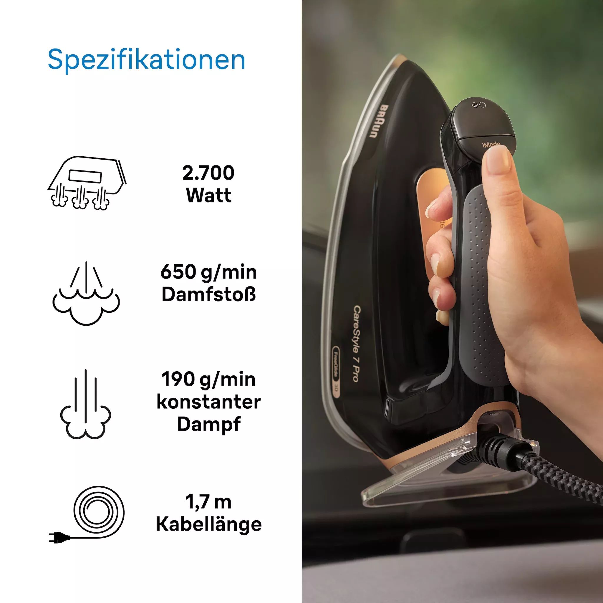 Braun Dampfbügelstation CareStyle 7 Pro IS 7286 BK