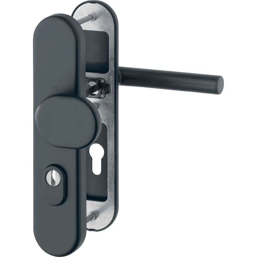 Hoppe Sicherheits-Wechselgarnitur AMSTERDAM, PZ88, RC3, Türstärke 67-77 mm, schwarz
