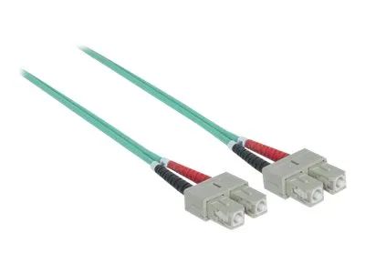 Intellinet Fiber Optic Patch Cable, OM3, SC/SC, 5m, Aqua, Duplex, Multimode, 50/125 µm, LSZH, Fibre, Lifetime Warranty, Polybag - Patch-Kabel - SC multi-mode (M)