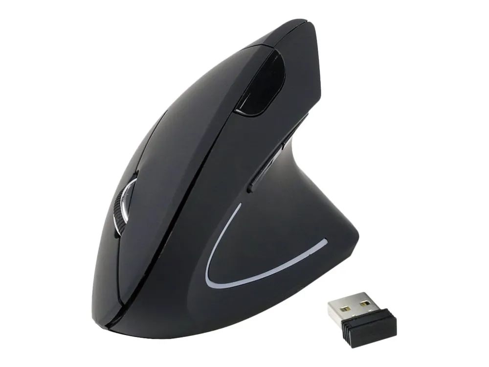 Equip 245110 - Vertikale Maus - ergonomisch - Für Rechtshänder - kabellos - 2.4 GHz - kabelloser Empfänger (USB)
