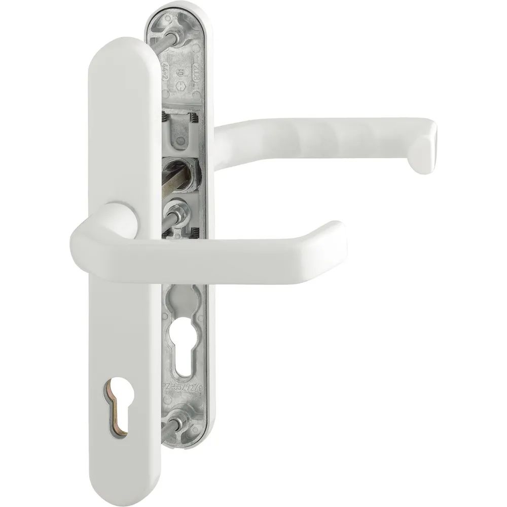 Hoppe Drückergarnitur LIVERPOOL - Schmalschild PZ, 77-82, Aluminium weiß RAL 9016