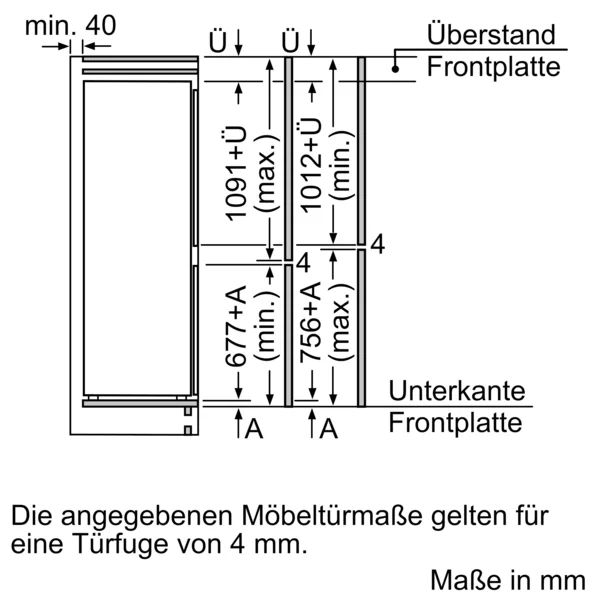 Neff Kühl-Gefrierkombination mit Gefrierfach unten mit Schleppscharnier - 184L