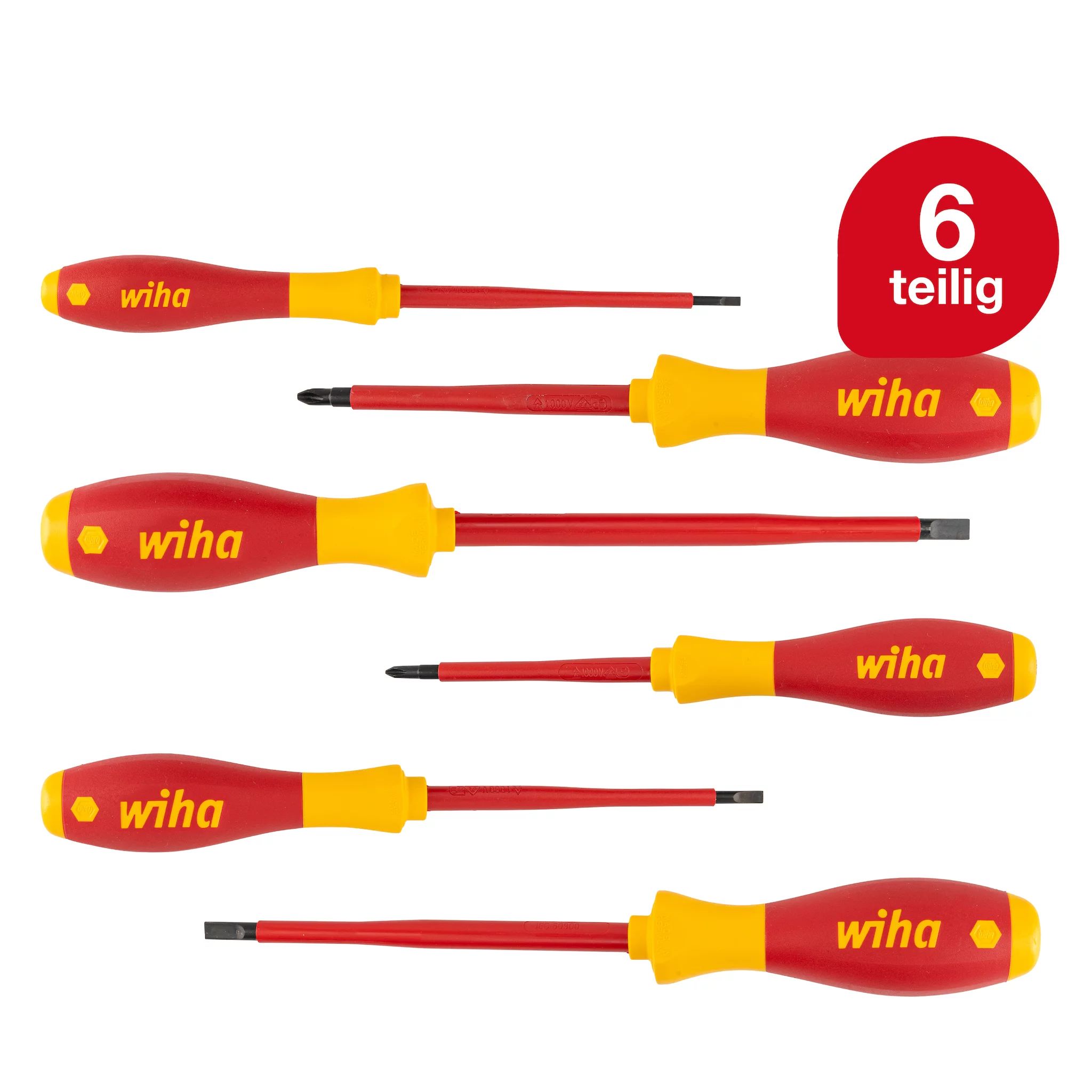 Wiha Schraubendreher Set SoftFinish® electric Schlitz, Phillips