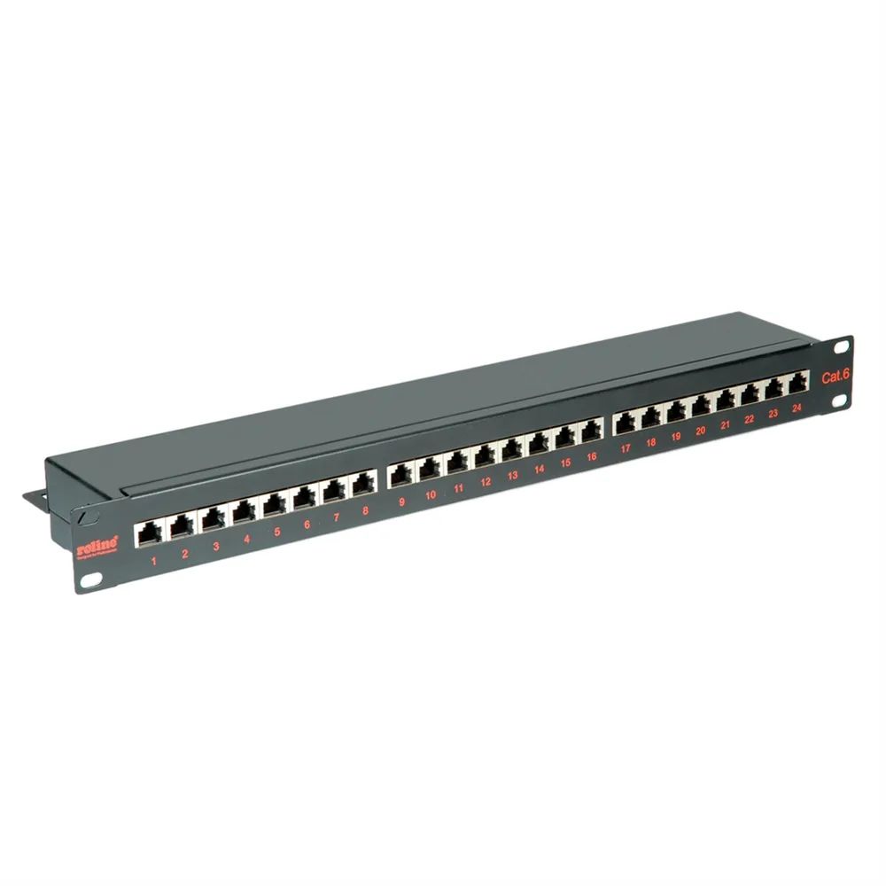 ROLINE Cat.6 (Class E) 19-Zoll-Patchpanel, 24P, geschirmt, schwarz