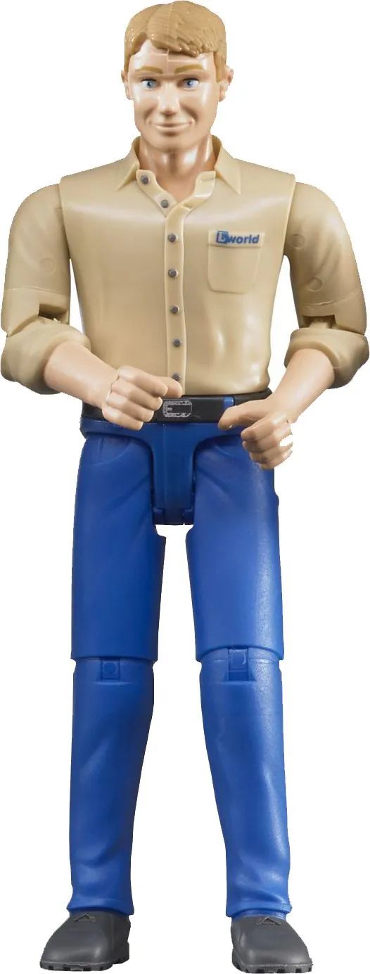 Bruder Spielwaren GmbH + Co. KG bworld Mann, heller Hauttyp, blaue Hose