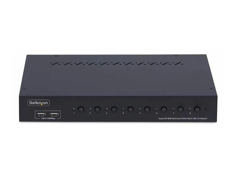 StarTech.com 8-Port DisplayPort KVM Switch w/1U Rack Mount Kit, 4K 60Hz